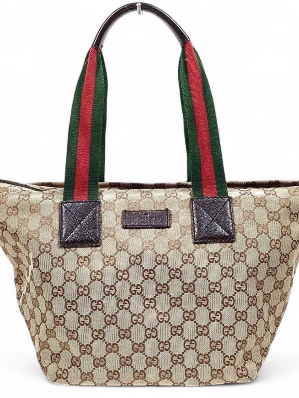 🔝Gucci GG Canvas Web Sherry Line Tote Bag